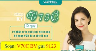 Tham gia gói cước V70C Viettel nhận ưu đãi phút gọi và data sử dụng trong 30 ngày